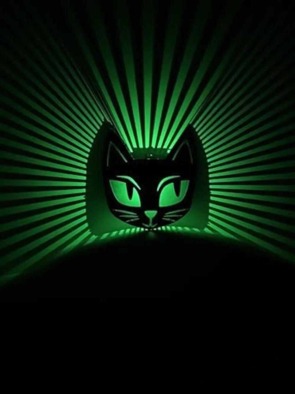 Battery Operated LED Black Cat Light for Halloween Wall & Tabletop Decor